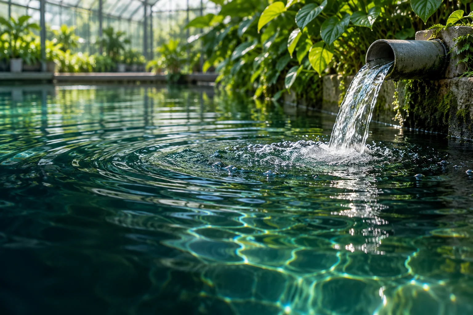 Immagine illustrativa di acqua in ricircolo in una serra